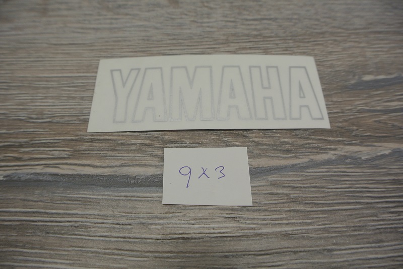 Sticker met tekst Yamaha doorzichtig /zilver WP-1369